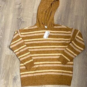 Nine West Tan‎ and Cream Knit Sweater with sequins L NWT